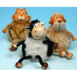 Keramik Tierfiguren Mit Fell 8 X 8 Cm Arme Beine Aus Draht