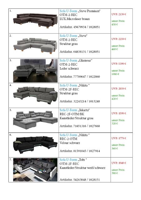 Angebot 1 / B-Ware / Sessel, 3-Sitzer, Ecksofas, Wohnlandschaften ...