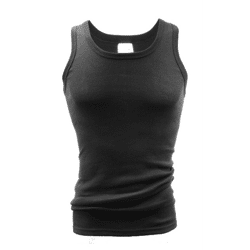 Vincent Creation® Herren Feinripp Unterhemd in schwarz - Doppelpack