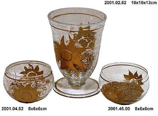 Glas - Kelch Sonne, gold, f Deko Weihnachten