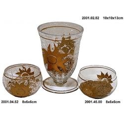 Glas - Kelch Sonne, gold, f Deko Weihnachten