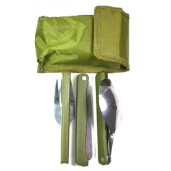 Camping Besteck Messer Kabel Löffel inkl. Tasche