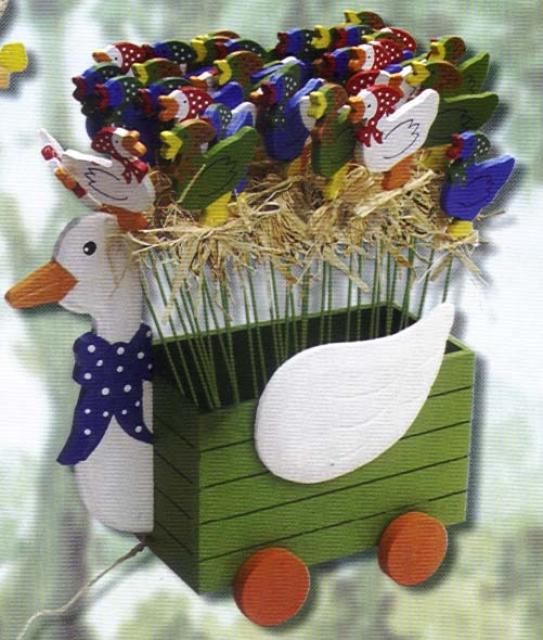 Blumenstecker, Holzstecker Gans mit Kopftuch, Deko für Ostern Frühling Garten