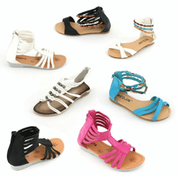 Kinder Mädchen Girls Sandalen Sandaletten Slipper Sommer Schuh Applikation 20-36 nur 4,90 Euro