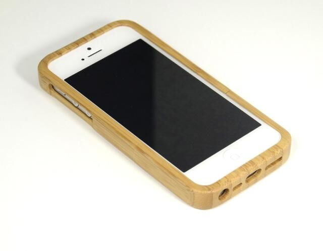 t4c Echtholz Bambus Cover für iPhone 5 - Holz Hülle Case Hardcase Handy Schale