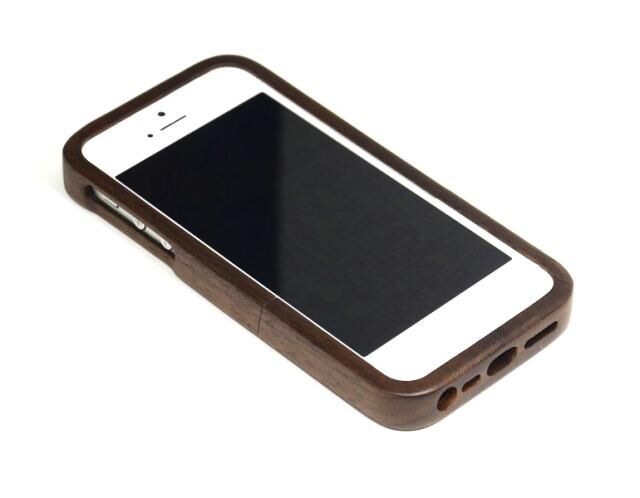 t4c Echtholz Walnuss Cover für iPhone 5 - Holz Hülle Case Hardcase Handy Schale