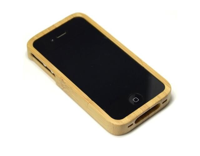 t4c Echtholz Bambus Cover für iPhone 4 / 4s - Holz Hülle Case Hardcase Handy Schale