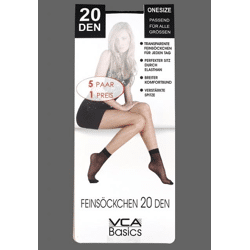 20 DEN Feinsöckchen mit Komfortbund für Damen im 5er Pack