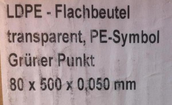 1000 Stück Flachbeutel in 50my 80x500mm \