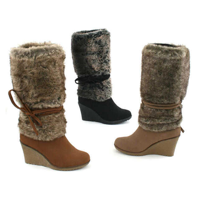 Damen Fell Stiefel Schuhe Gr. 36-41 je 12,95 EUR
