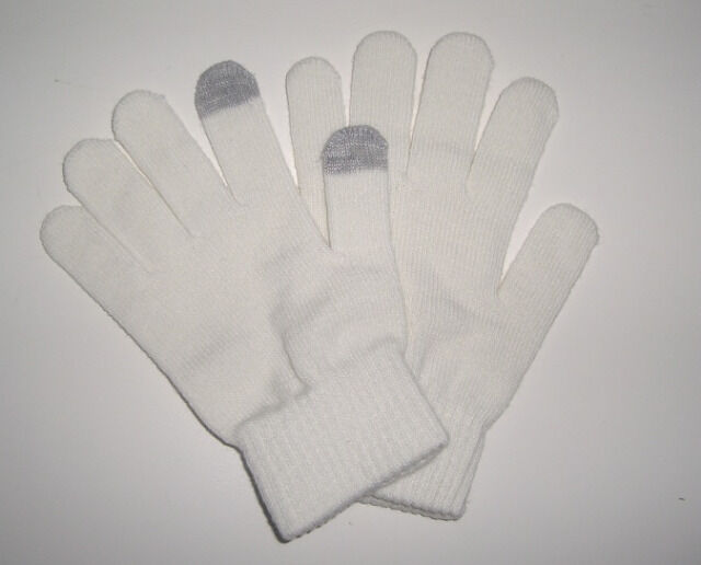 Edle weiße Touchscreen Handschuhe Gr. Uni