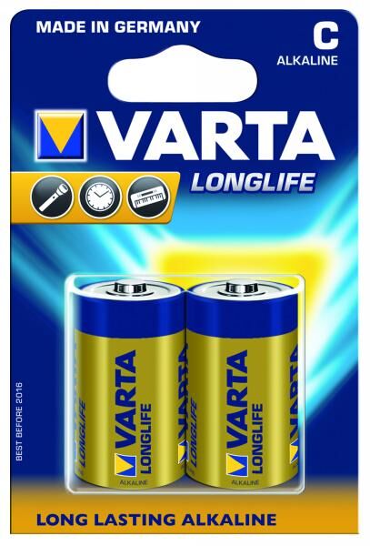2er Pack High Power VARTA LONGLIFE Baby C R14 Batterie Alkaline 1,5 V Batterien