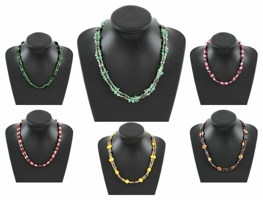 360 Magnetketten Halsketten Perlen Kette mit Strass Steinchen NEU nur 0,80 Euro