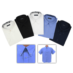 60 Business Kurzarm Hemden Uni Farbig Baumwolle Gr. 40-46 nur 4,05 Euro