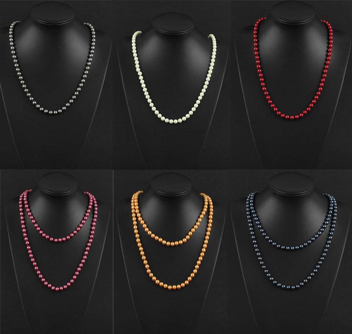 Extra Lange Kunstperlen Ketten modische Farben nur 1,15 Euro