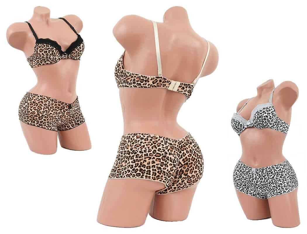 100 Push Up BH Sets Tiger Leopard Panty Hot Pant Farbig nur 2,29 Euro
