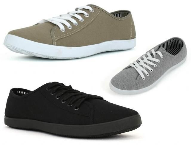 12 Paar Herren Sneaker Schnür Schuhe Schuh Stoff Shoes Farbe wählbar Gr. 40-45 nur 6,90 Euro