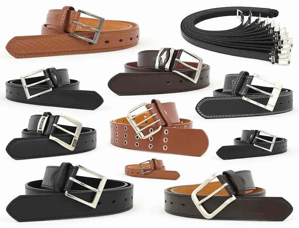 120 x Herren Gürtel Echt Leder Ledergürtel Breit Belt Gr. 110-135cm nur 1,69 Euro