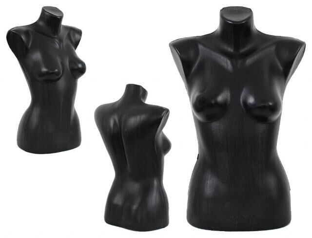 4 Torso Büste Body Puppe Frau Women Female Schaufensterfigur Schwarz Black nur 17,50 Euro