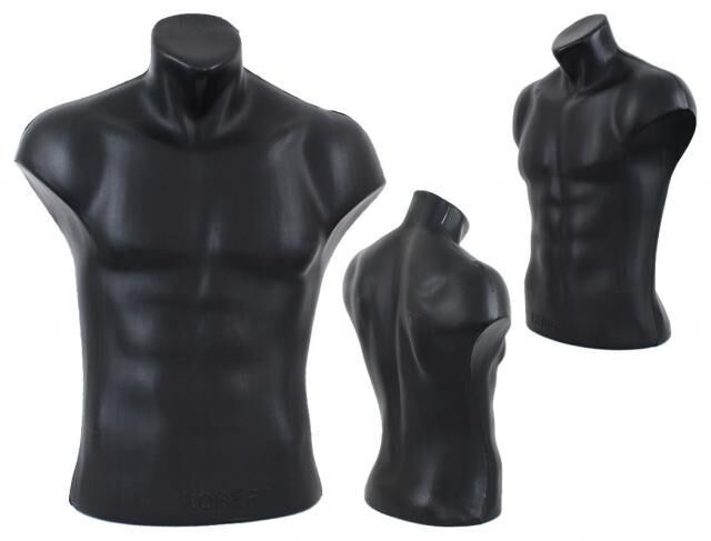 4 Torso Büste Body Puppe Mann Men Männlich Male Schaufensterfigur Schwarz Black nur 17,50 Euro