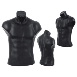 4 Torso Büste Body Puppe Mann Men Männlich Male Schaufensterfigur Schwarz Black nur 17,50 Euro