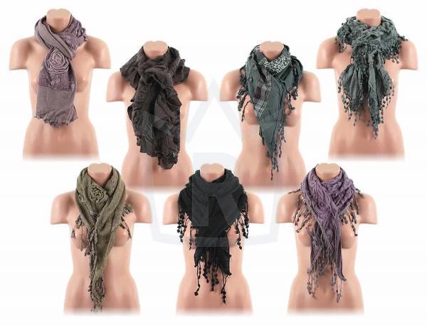 Hochwertige Damen Schals Halstücher Stola Tücher Schal Applikationen nur 4,80€