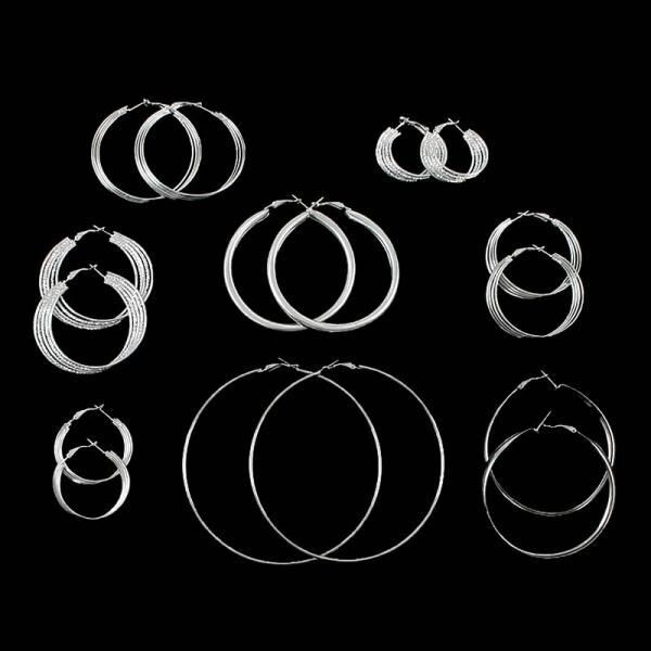 Modische Ohrringe Creolen Ohrhänger Tolles Design Versilbert nur 0,65€