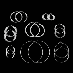 Modische Ohrringe Creolen Ohrhänger Tolles Design Versilbert nur 0,65€