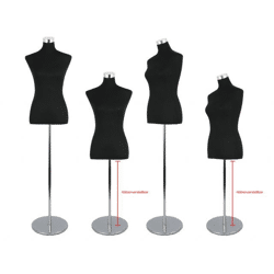 Torso Dame Schneider Büste Schneiderpuppe Ständer Black Höhenverstellbar