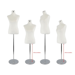 Torso Dame Schneider Büste Schneiderpuppe Ständer Weiß Höhenverstellbar