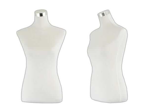 Torso Dame Schneider Büste Schneiderpuppe Ständer Weiß Höhenverstellbar