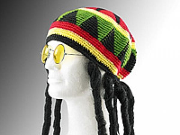 infactory Jamaika Dreadlocks Perrücke mit Brille