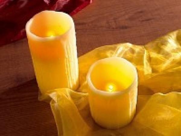 Lunartec LED Echtwachs Kerze 15cm