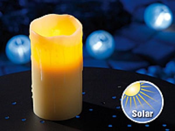 Lunartec Solar LED Echtwachs Kerze