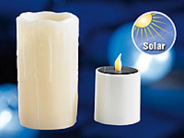 Lunartec Solar LED Echtwachs Kerze