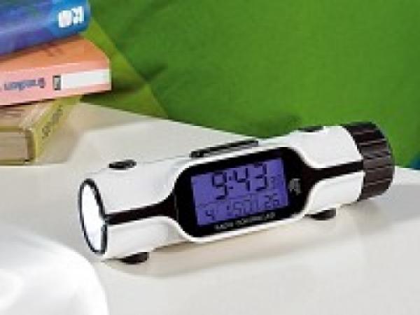 Pearl 3in1 LCD-Funkwecker mit Thermometer und Lampe