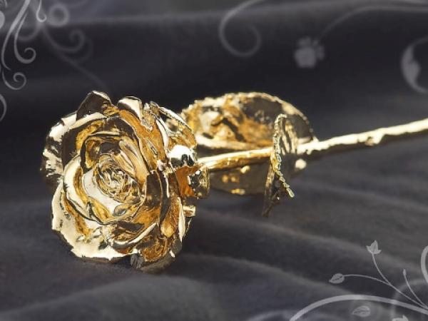 St. Leonhard real rose refined with real gold 28cm with real gold