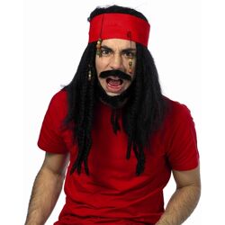 Piratenperücke Piraten Perücke f Karneval Fasching Schlager Party Karibik Fans