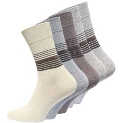 Herren Baumwoll-Socken ohne Gummi mit STREET Schriftzug, helle Farbsortierung, 5er pack