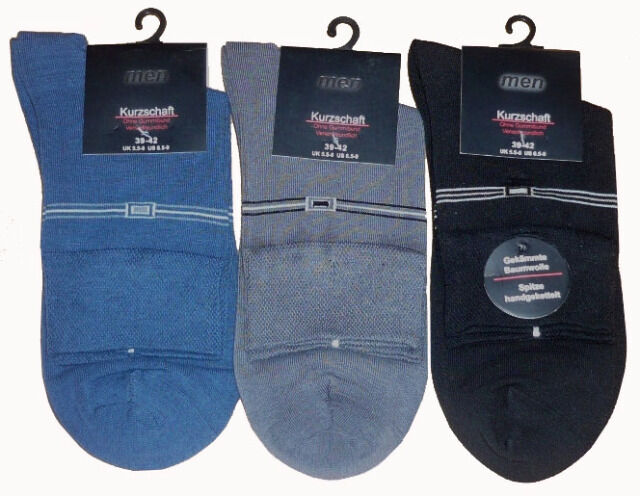 Kurz Socken gekämmte Baumwolle, ohne Gummi, handgekettelte spitze im 3er Pack