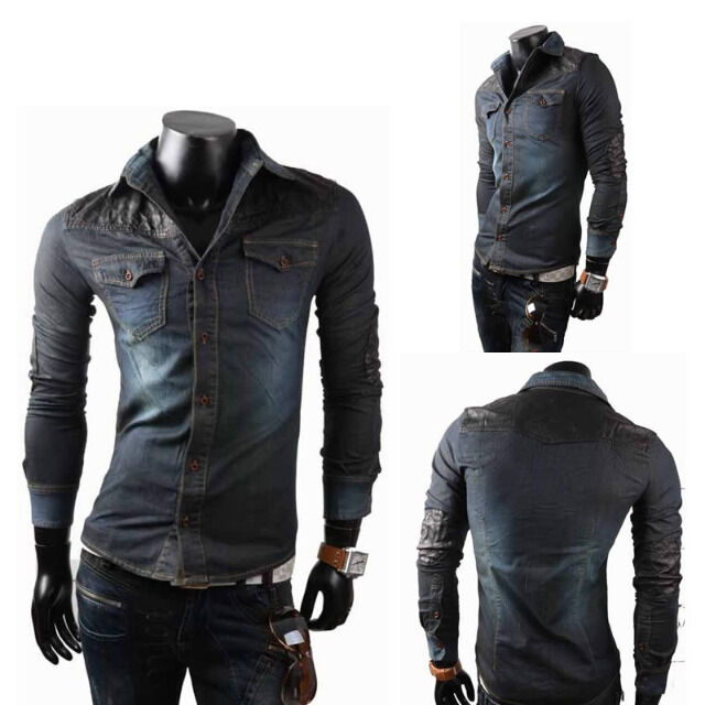 Herren Jeans Hemden Oberteile Gr. S-XXL