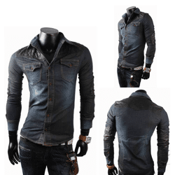 Herren Jeans Hemden Oberteile Gr. S-XXL