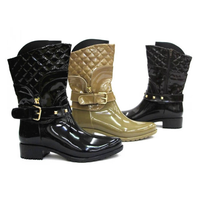 Damen Stiefeletten Lack Stiefel Gr. 36-41