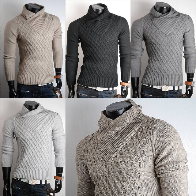 Strick Shirt Pullover Langarm Oberteil Gr. M-XXL