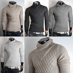 Knitted shirt pullover long sleeve top size M-XXL