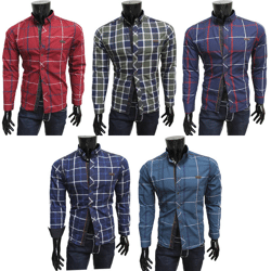 Herren Hemden Langarm Oberteile Gr. S-3XL