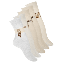 Damen Baumwollsocken STREET, Ohne Gummi, 5er Pack