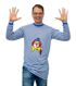 Clown Shirt Ringelhemd blau-weiß,  Karneval Fasching