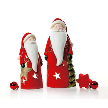 17 23254 Windlicht Santa 17 Cm Mit Langer Mutze Keramik Weihnachtsmann Nikolaus 14294353 Restposten De