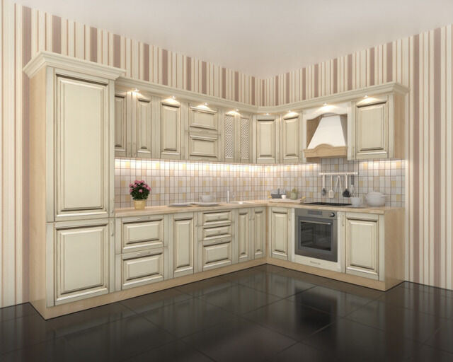 Küche nach Mass in Vanille Gold